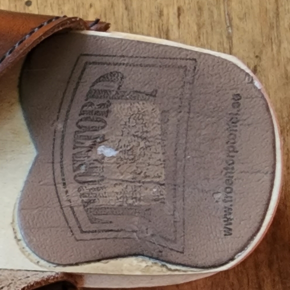 Troentorp Mary Jane Brown Pull Up wooden sole clogs sandals slides 39 EUC - Picture 16 of 17